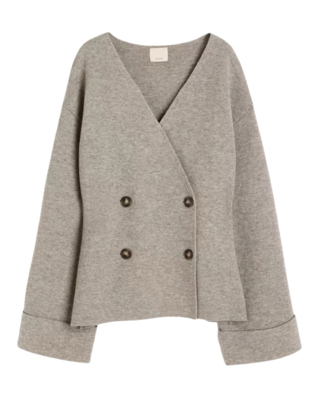 H&M Double-Breasted Wool V-Neck Blazer Cardigan NWT